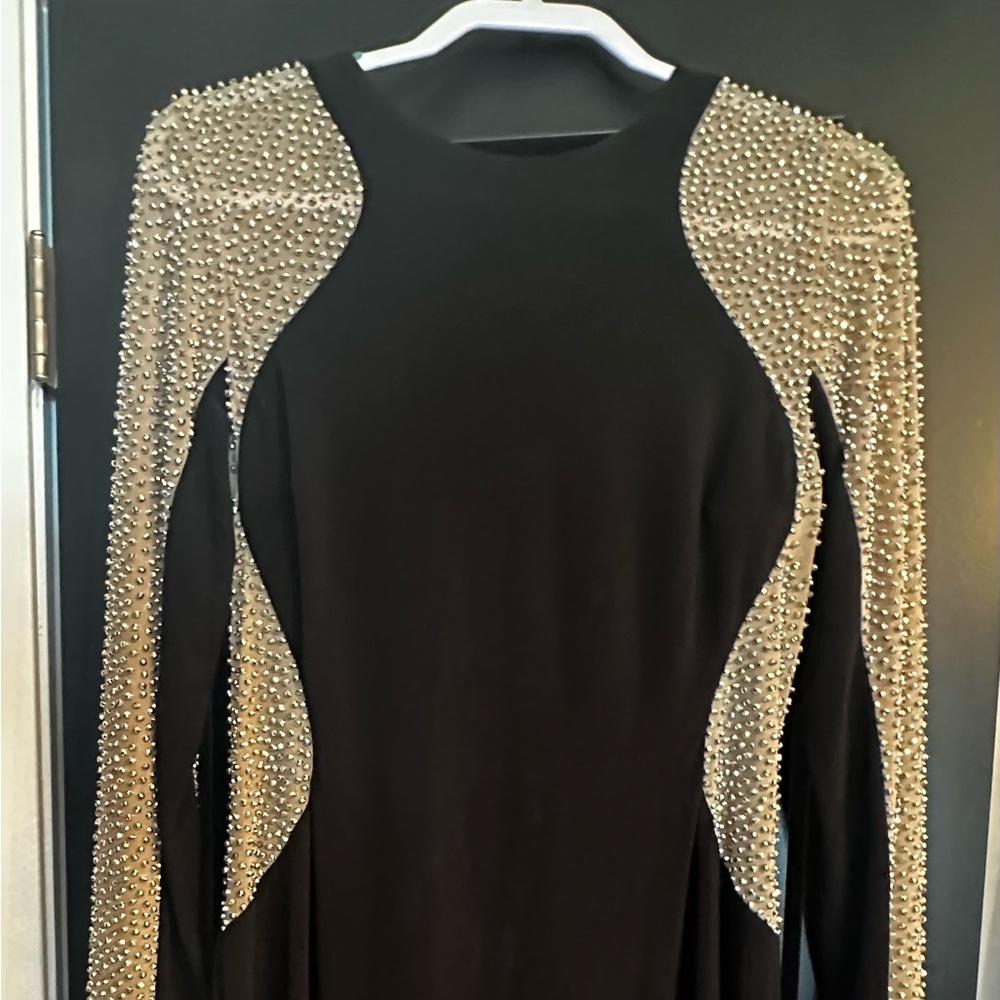 Elegant Black Dress with Gold Accents